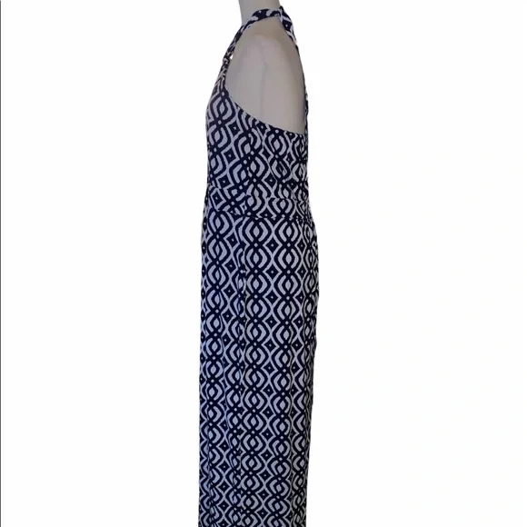 Vineyard Vines Halter Maxi Navy Blue Dress - L - Picture 6 of 12